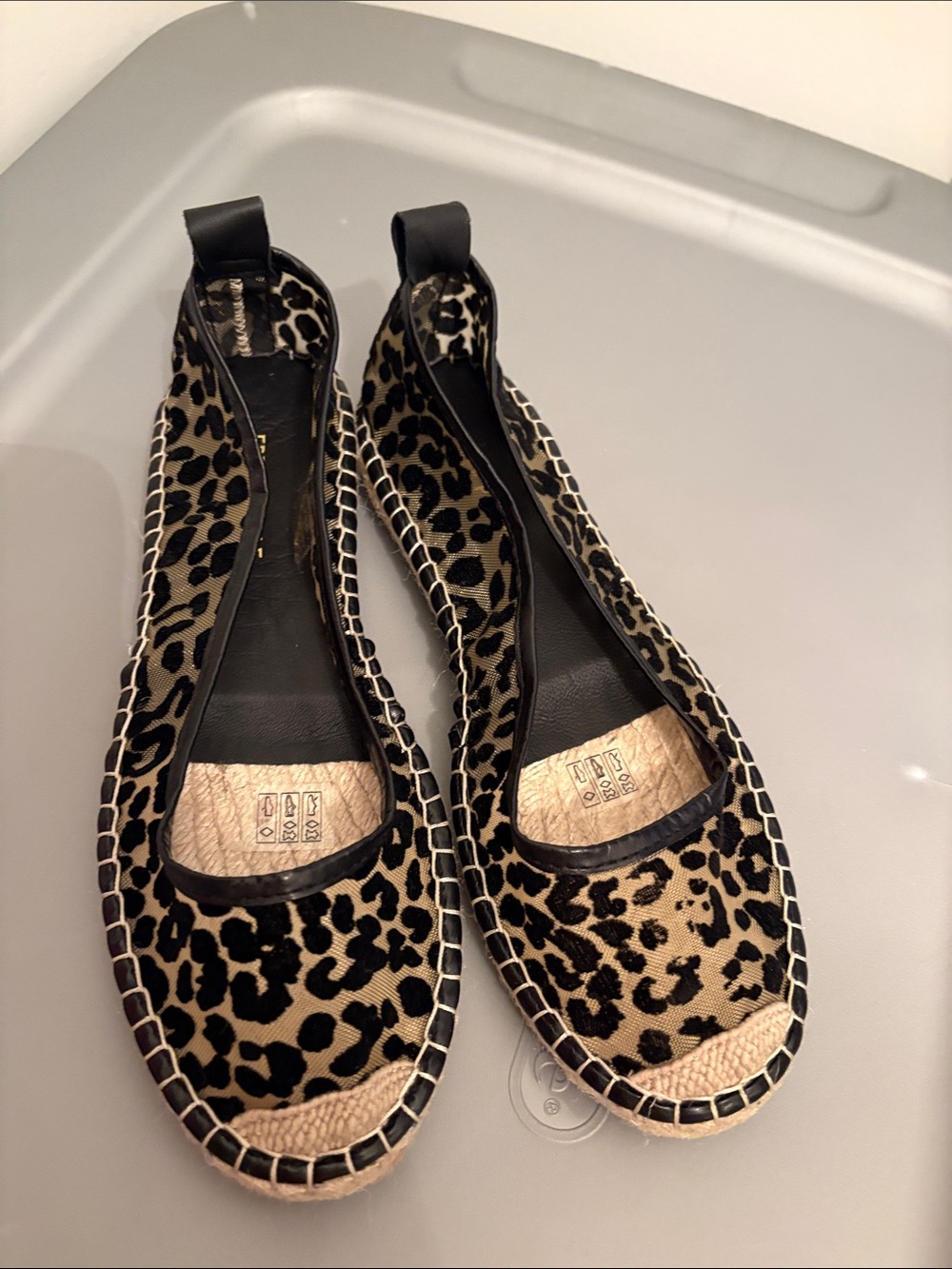 Free People Leopard Print Espadrille Flats - Black & Tan
